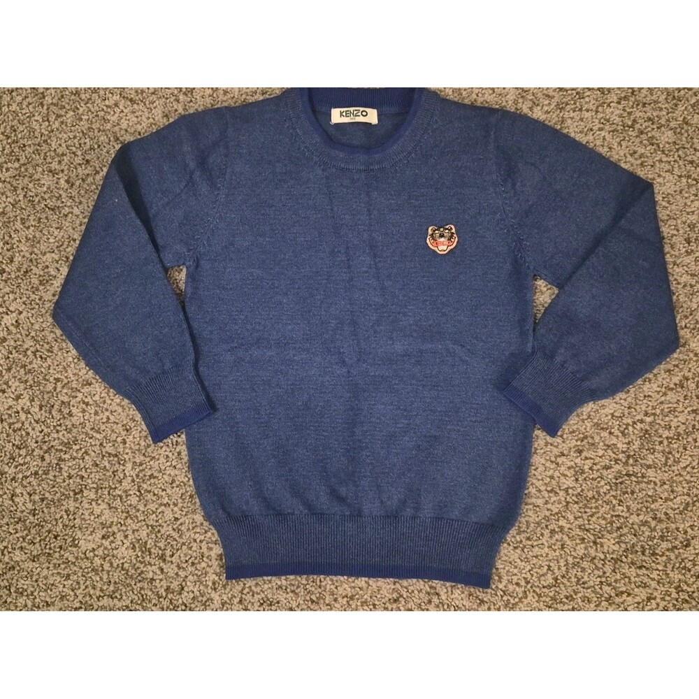 Kenzo Kids Boys Crewneck Sweatshirt Blue Size 6/7 Luxury Designer